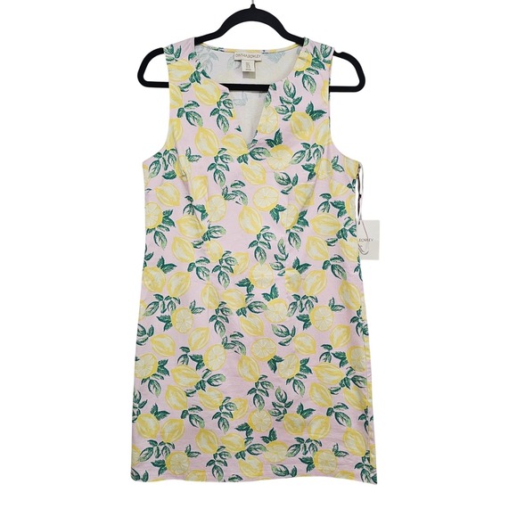 Cynthia Rowley Dresses & Skirts - Cynthia Rowley Lemon Print Sleeveless Shift Dress 6 Pink Yellow Euro Summer NWT